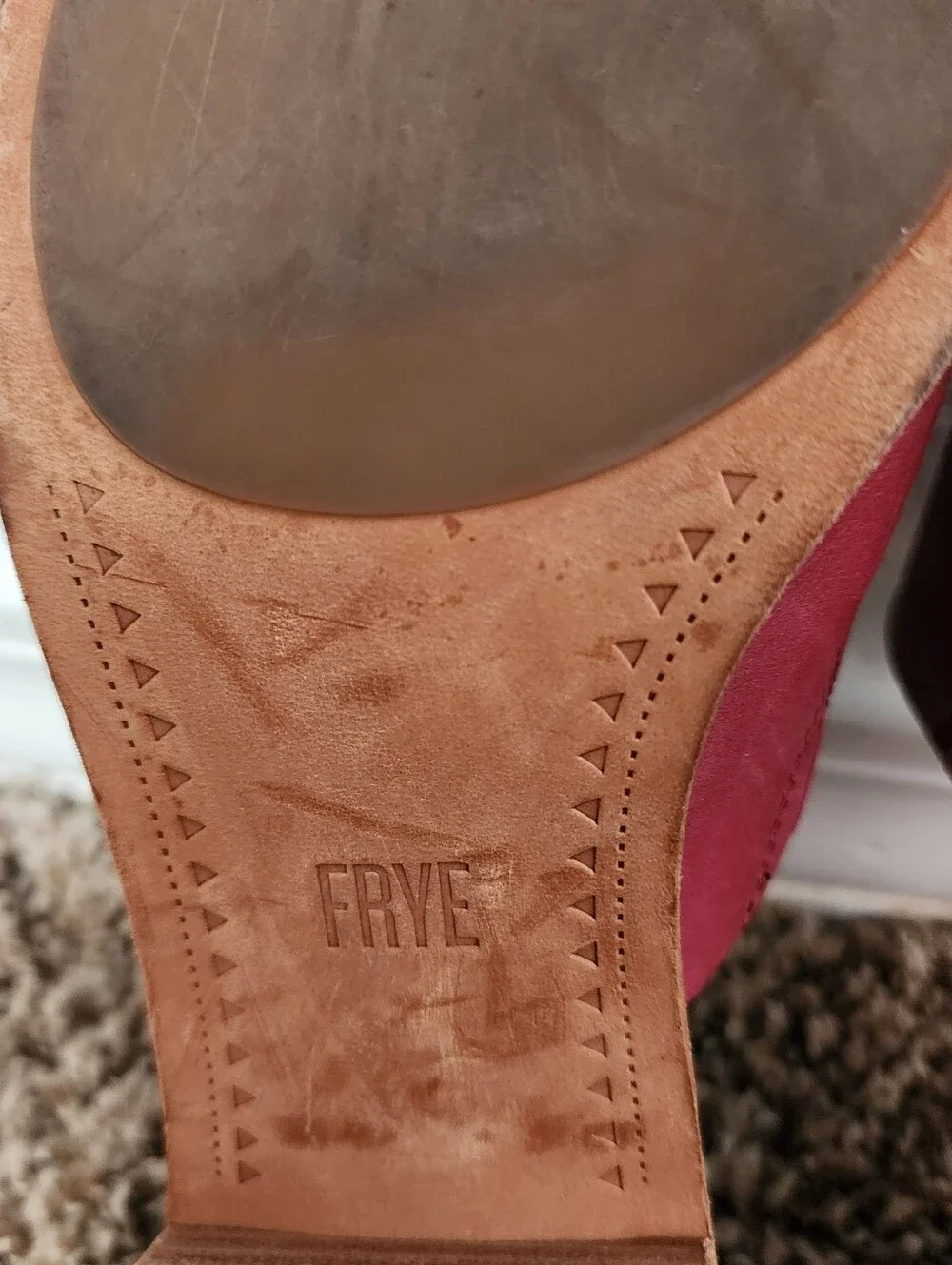 Frye Women's Open Toe Slide Mule Block Heel Plum Color 8.5 Cottagecore - Picture 10 of 13